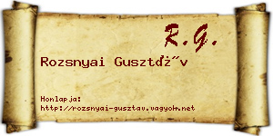 Rozsnyai Gusztáv névjegykártya