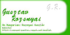 gusztav rozsnyai business card